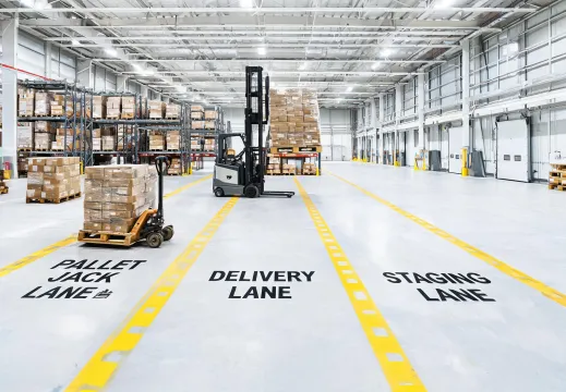 Distribution center floor adhesive