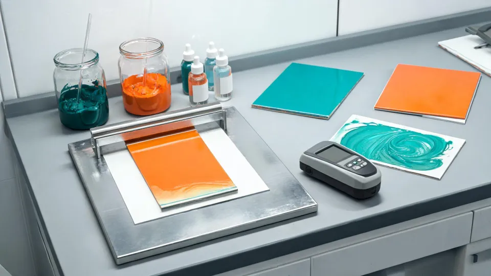 Industrial coating sample panels