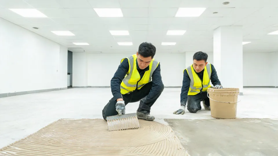 Flooring adhesive installation